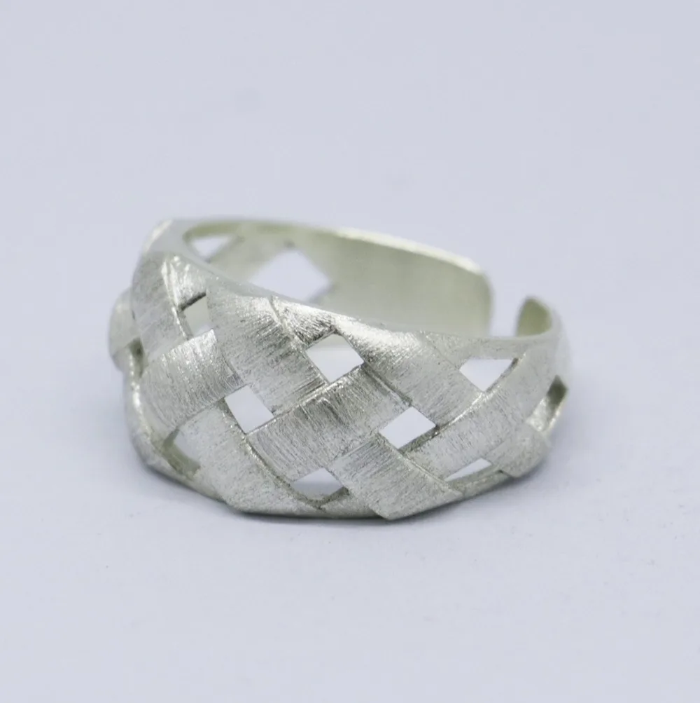 

Wellmade Solid 925 Sterling Silver Unique Weave Ring
