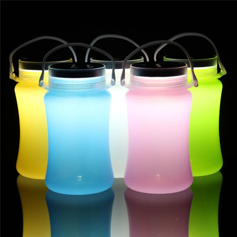 

Hot Sale USB Solar Lantern Storage Bottle Outdoor Camping Lights Rechargeable Portable Lanterns Led Light IPX7 Waterproof Lamp