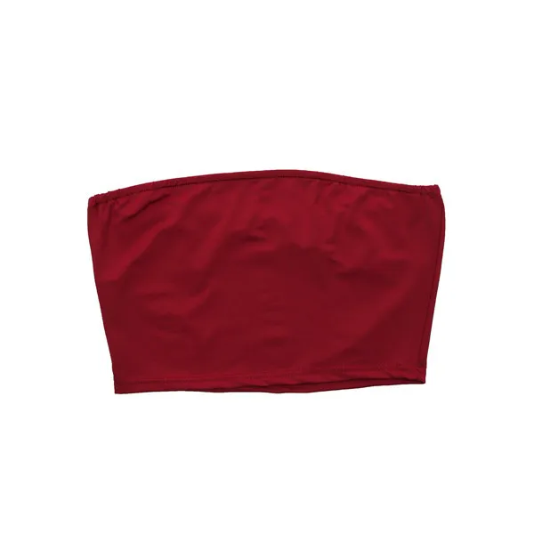 Women Boob Tube Strapless Stretch Tops Ruffled Pullover Underwaist Ladies Solid Croped Sleeveless Tube Tops Clothing