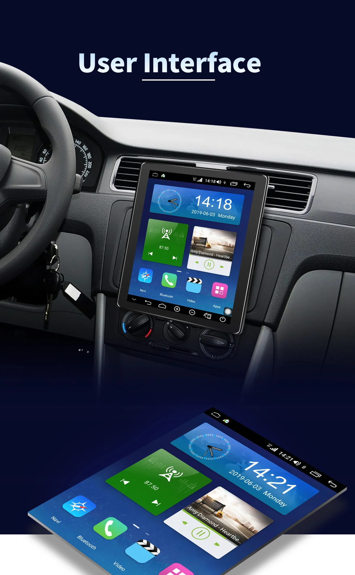 Cheap JOYING 9.7 inch HD IPS Screen 4gb+64gb Octa Core Android 8.1 Car Multimedia Player Single 1 din Car Radio Stereo GPS Head Unit 7