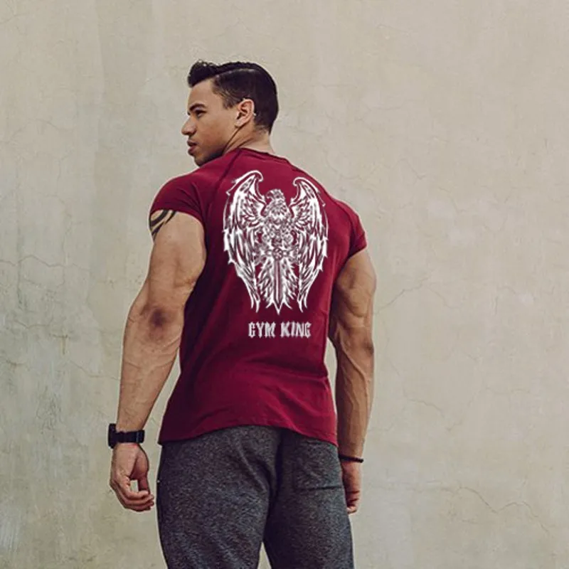 Summer New Men Gyms T shirt Fitness Bodybuilding Slim Shirts Fashion