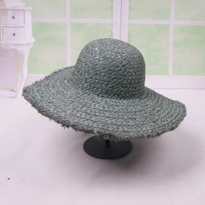 Элегантная женская широкополая соломенная шляпа из рафии 13 см С Широкими Полями Летняя шляпа однотонная Классическая пляжная шляпа от солнца Женская гоночная шляпа из Кентукки