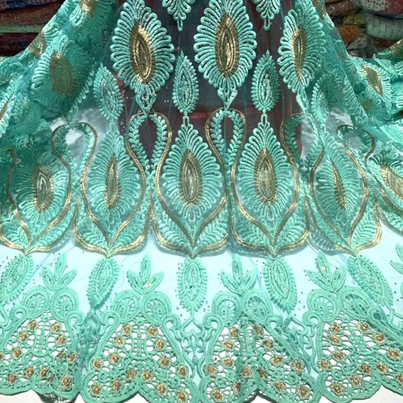 

New fashion dress material swiss cord african guipure lace tulle fabric,beautiful french net lace embroidery with stone RG783