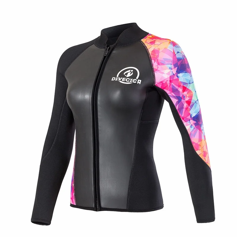 3mm women professional diving jacket long sleeve warm keeping diving