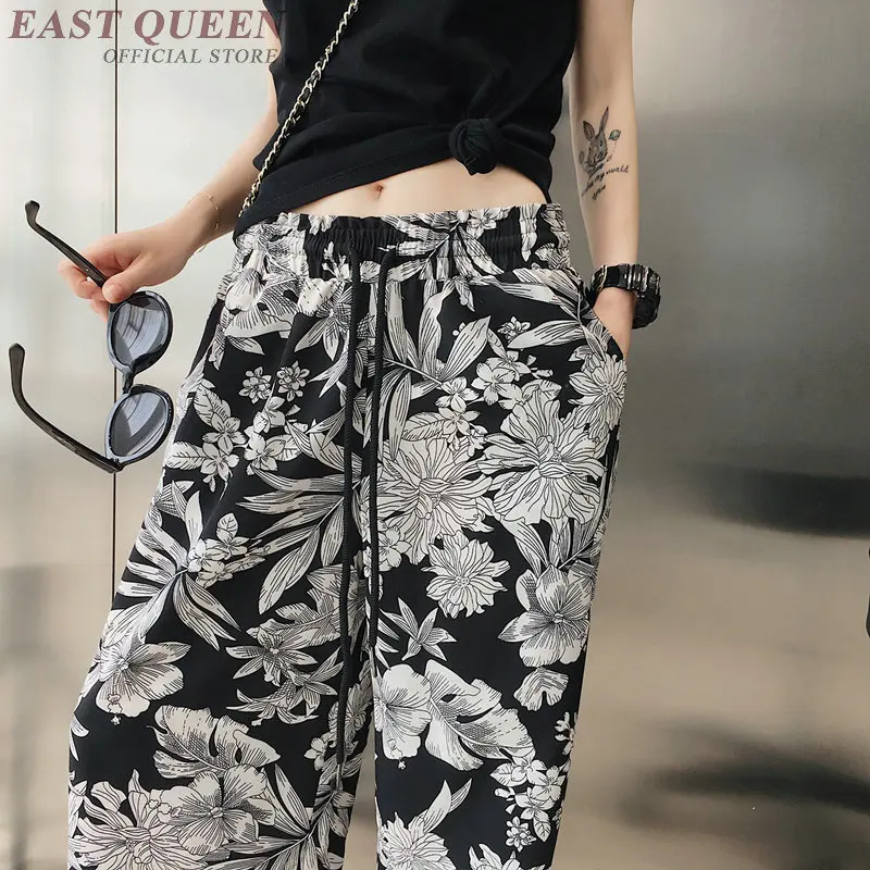 1 De A Retro Pantalones Elástico 2018 Ancho Aa3704 La Pantalón Corea Cintura Y Harajuku Mujeres Impresión Streetwear Plisado PaqFxwnUBT