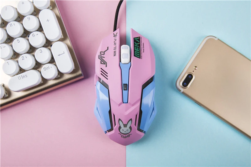 OW 6 кнопок, игровая дышащая светодиодная подсветка, игровая мышь D. VA Reaper, проводная USB компьютерная мышь для ПК и Mac, геймеров Overwatch