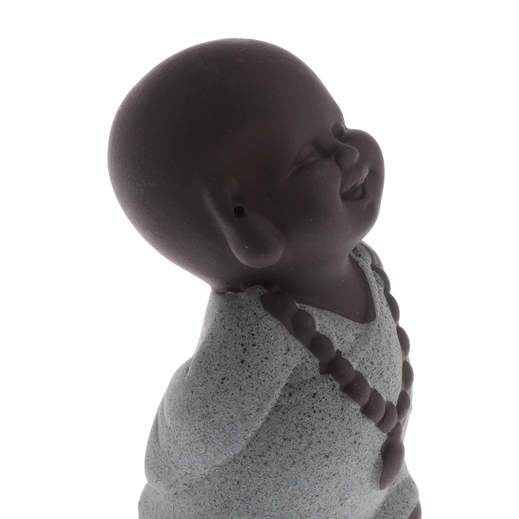 MagiDeal  Sand Little Monk Buddha Tea Pet Figurine Statue Ornament #10