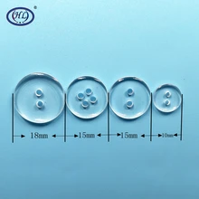 HL-Botones de resina transparente para costura de ropa de Chico, forma redonda de 10mm, 15mm, 18mm, 2 agujeros, 4 botones