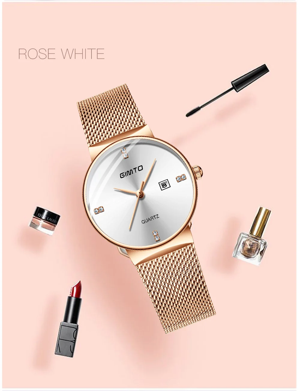 Новинка GIMTO Роскошные Кварцевые женские часы брендовые золотые модные бизнес-часы с браслетом женские водонепроницаемые наручные часы Relogio Femininos