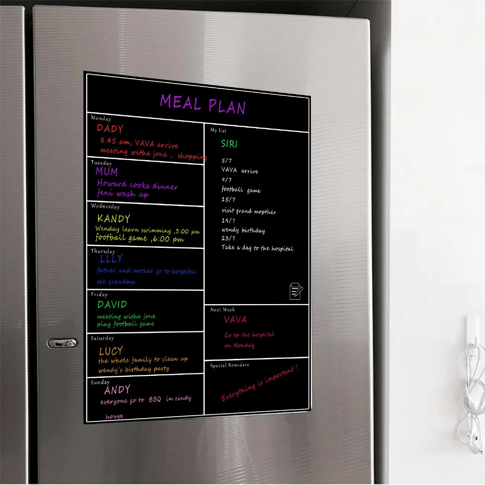 

Magnetic Whiteboard with 8 Pen Weekly Planner Board for Refrigerator Weekly Whiteboard Calendar w/Stain Resistant Technology
