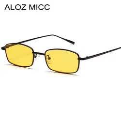 ALOZ MICC модные квадратные солнцезащитные очки Для женщин Брендовая Дизайнерская обувь 2018 Для мужчин металлический каркас солнцезащитные