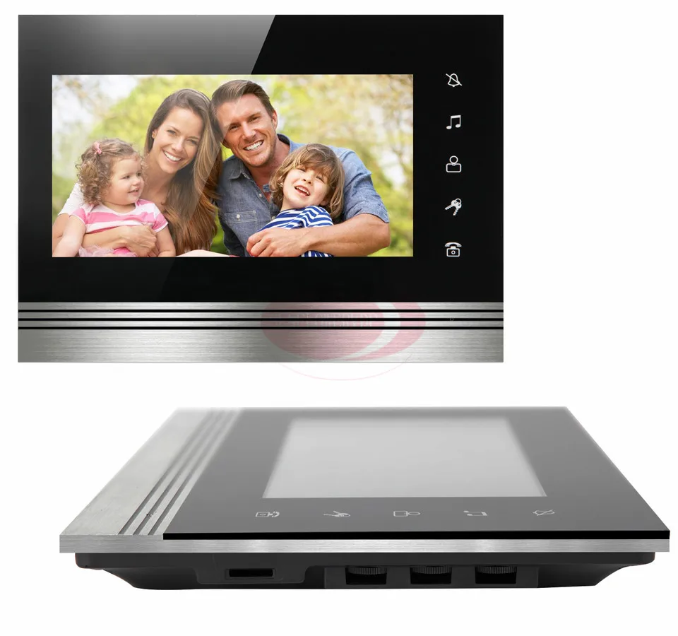 Best Wired Video Door Phone New 7inch Color TFT LCD Monitor Screen Video DoorPhone Touch button Outside panel of video intercom Black