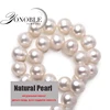 Wedding Real Freshwater Round Pearl Necklaces Women,White Big Natural Pearl Necklace 925 Silver Jewelry Anniversary Gift ► Photo 3/6