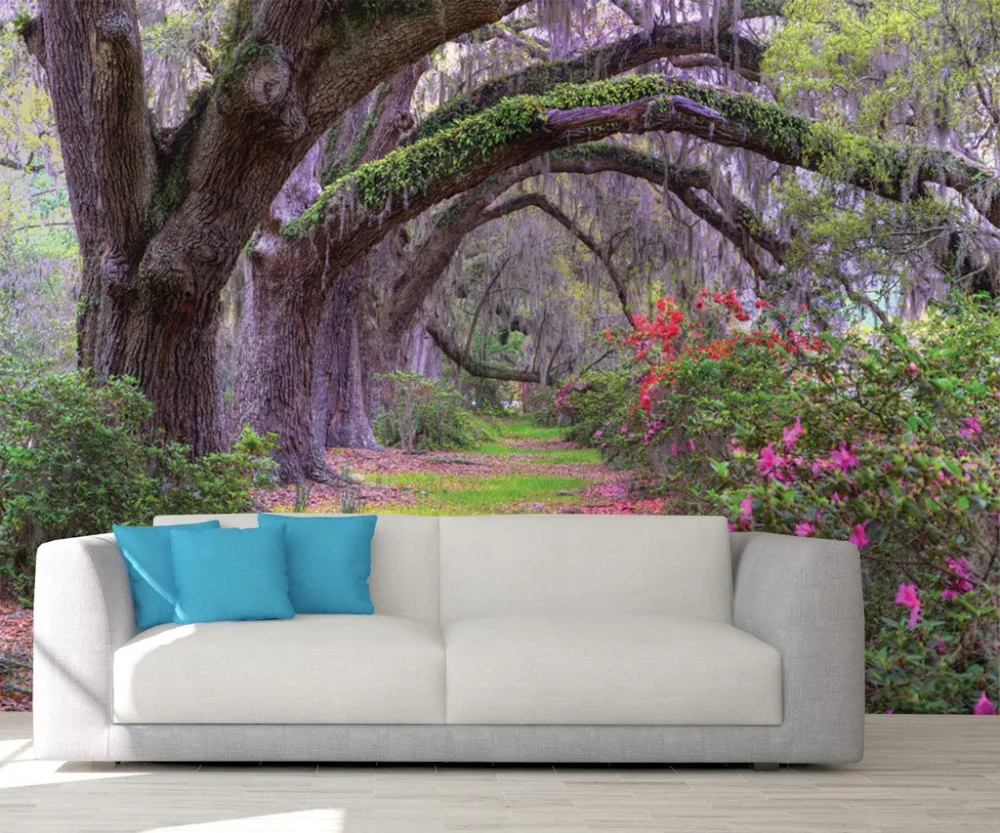 

Custom 3D Photo Wallpaper Nature Purple Tree Landscape Mural Wall Decoration Poster Art Removable Wall Mural Wall Stickers