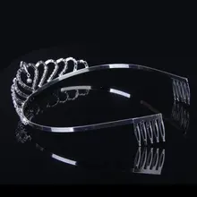 NEW Crown Tiara Princess Headband Stylish Rhinestone with Pin for Wedding