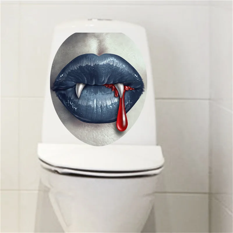 1Pcs 3D toilet Stickers Bathroom decorative Paste Bathroom decoration waterproof painting Wall Sticker Home Decor MA17