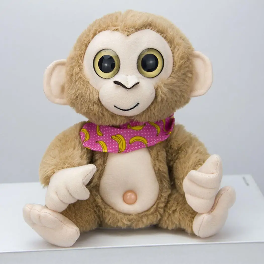 Креативный мимикрический питомец говорящая обезьяна повторяет то, что вы говорите электронная плюшевая игрушка милый Kawaii мягкий сон подарок на день рождения - Цвет: light brown type 1