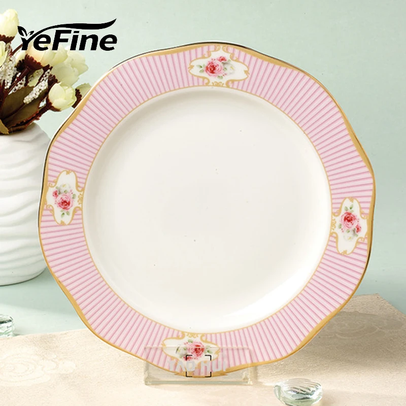 YeFine High Quality Ceramic Dessert Plates Luxury Bone China Snack