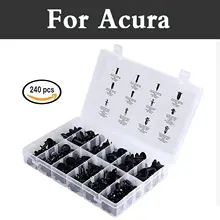 Car Styling Partment 240pcs Interior Push Type Pin Rivet Panel Trim Clip Body Moulding Set For Acura Rdx Mdx Nsx Tlx Ilx Rlx