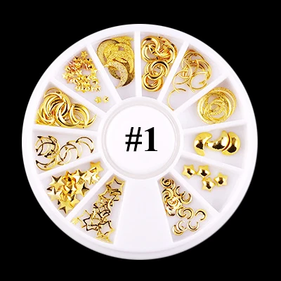 30 стилей украшения для дизайна ногтей металлические заклепки высокое качество сплав аксессуары золото серебро Япония-Стиль 3D украшения для ногтей DIY N35AN - Цвет: N35AN01