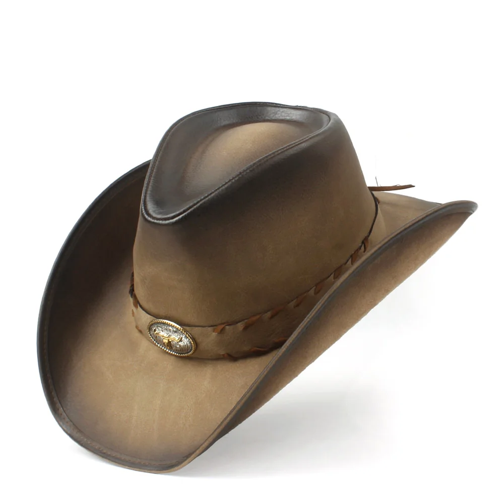 Color : Khkai, Size : 58-59cm MXL Mens Leather Cowboy Hat Summer with Mesh Dad Godfather Hats 58-59CM Color : Khkai, Size : 58-59cm MXL Mens Leather Cowboy Hat Summer with Mesh Dad Godfather Hats 58-59CM