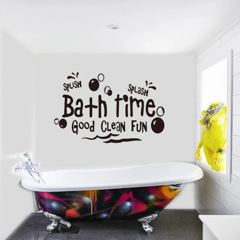 DIY Vinyl Wall Stickers for Bathroom Shower Room Splish Bath Time Mural