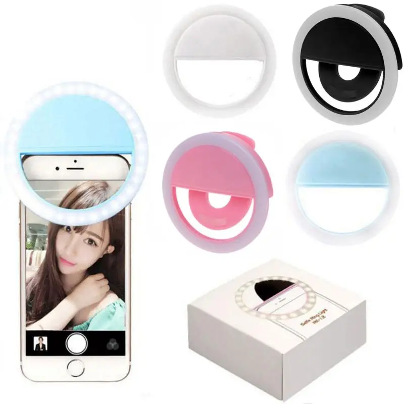 

Selfie Ring Light Clip On USB Rechargeable 36 LED Camera Phone Fill Light Whiten Beauty Slimming Photography Lamp