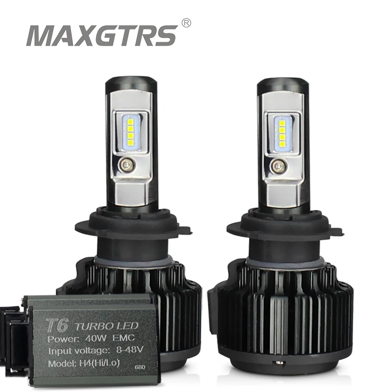 MAXGTRS H4 Hi/lo H7 H8 H11 9006 автомобилей светодиодный фары 9005 HB3 HB4 H1 H13 880 881 Высоковольтная шина белый 6000 K лампочки для замены лампы - изображение