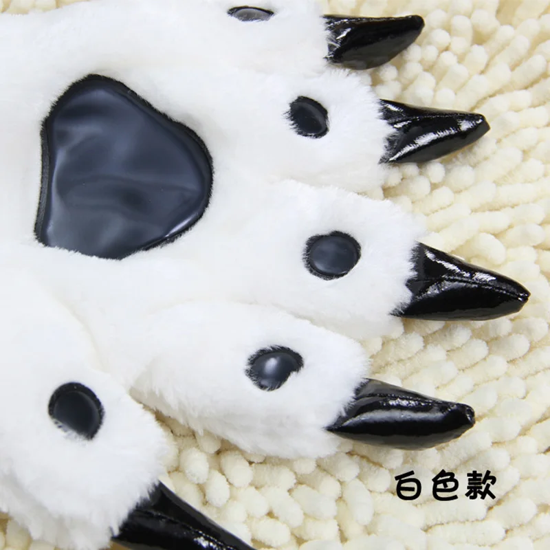 Милые Мультяшные Животные медведь кошачья лапа с когтями перчатки для женщин и мужчин Косплей Мягкие плюшевые лапы перчатки костюмы на Хэллоуин подарки варежки G78