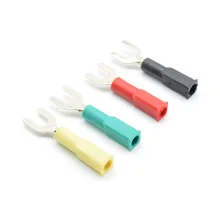 4 шт. Чистая медь Открыть 6 мм DCC мощность тесты разъем u-образная проводка вилка 4 мм разъем банан розетка разъем терминал красный черный