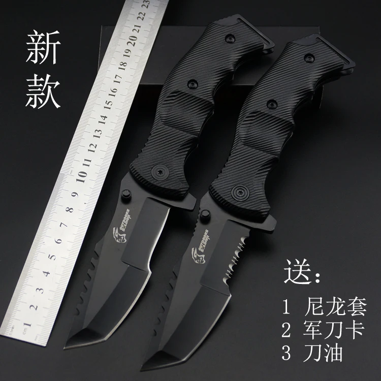  Portable Tactical army Survival Gear knife high 56 hardness hunting folding blade knife essential t