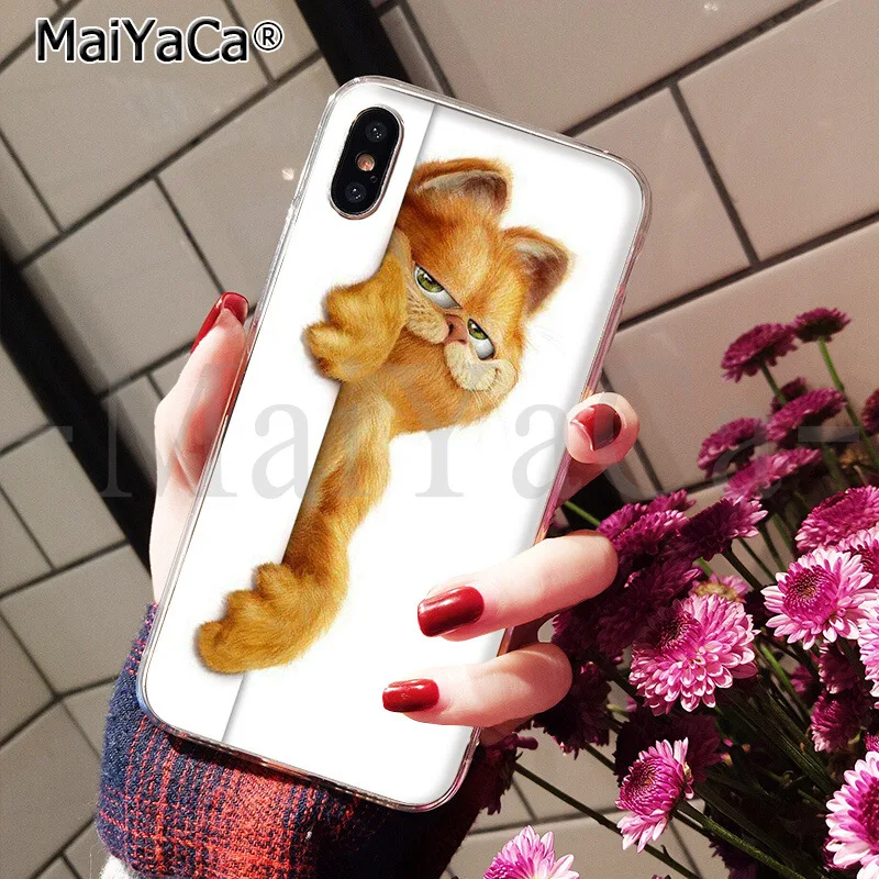 Мягкий силиконовый чехол для телефона из ТПУ MaiYaCa Garfield cat для Apple iPhone 8 7 6 6S Plus X XS MAX 5 5S SE XR - Цвет: A15