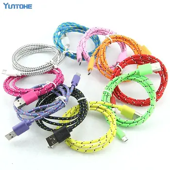 

1M/2M/3M 3ft 6ft 10ft Braided Durable 8 Pin USB Charger Sync Fabric Cable Data Cord For iPhone X 8 7 6 5 IPAD4 Mini 100pcs/Lot