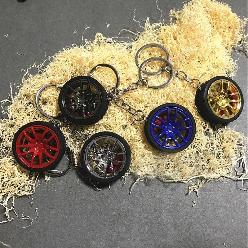 

Car Wheel Keychain Car wheel Nos Turbo High Quality Keychain Key Ring Metal with Brake Discs Car-styling Car Accessories 5 Color