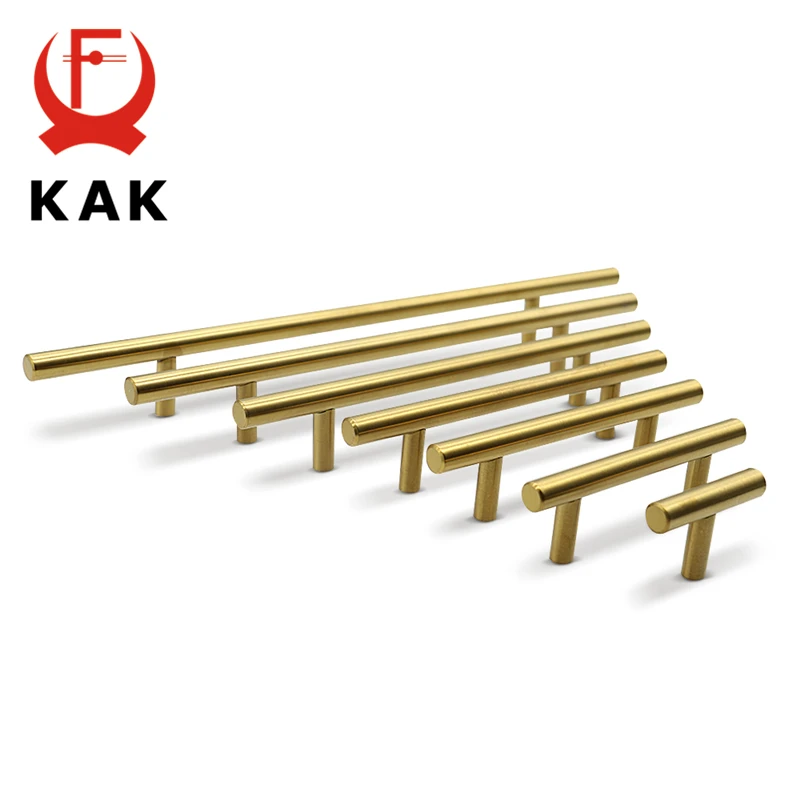 KAK 2 &quot~ 20&quot Золотая кухонная дверная Т образная планка прямые ручки для шкафа