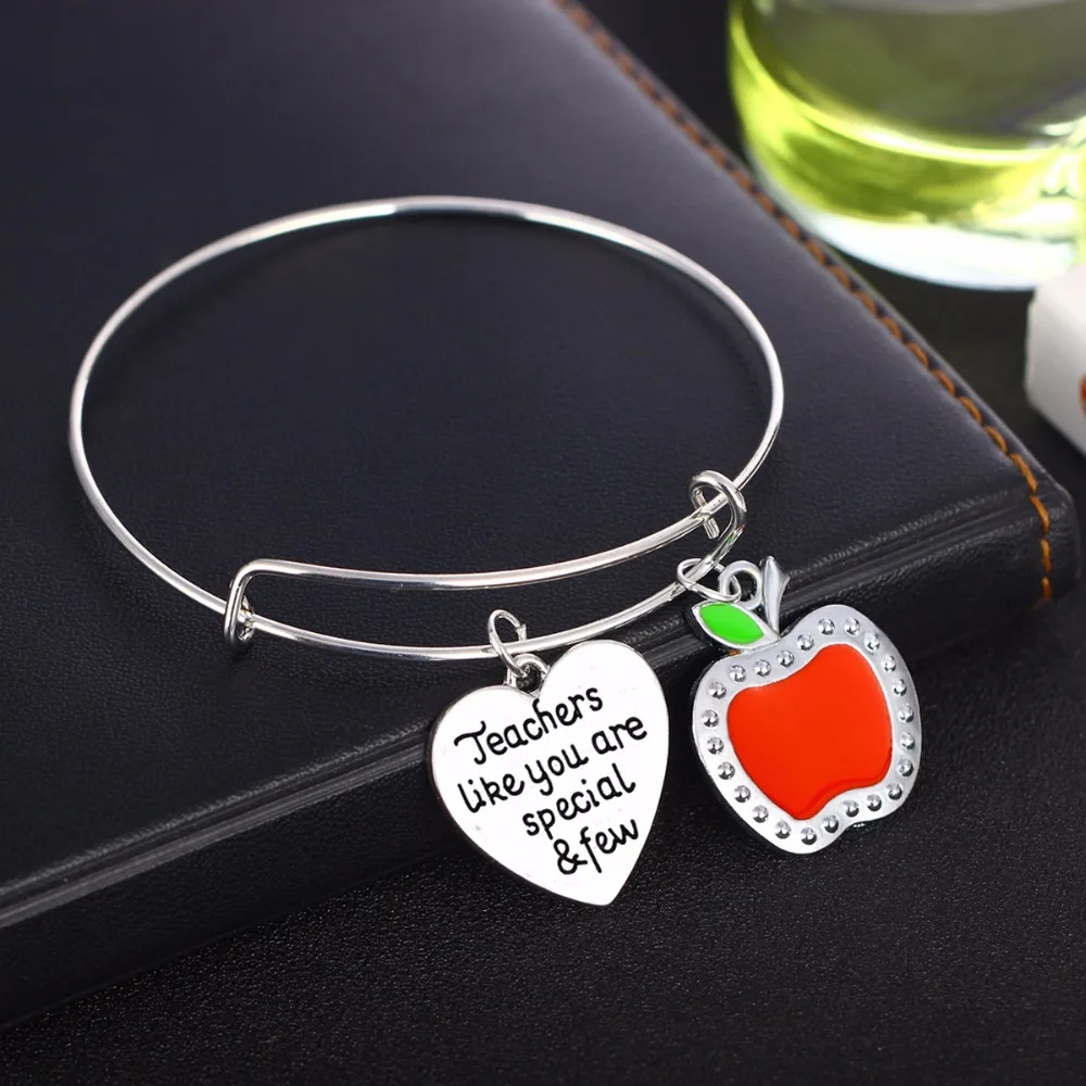 Thank You Love Heart Le Pendant Charms Teachers Bangles Gifts Thank You Love Heart Le Pendant Charms Teachers Bangles Gifts Teacher Bracelets Jewelry S Day Presents Xmas New In From