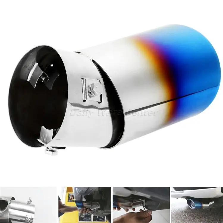 

Universal Car Rear Curved Exhaust Muffler Tip Pipe Auto Tail Muffler Tube Oversized 3" Stainless Steel Tailpipe For Toyota Honda