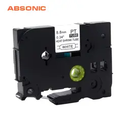 Absonic HSe-221 HSe221 8,8 мм X 1,5 м черный на белом термоусадочные рулон этикеток клейкие ленты кассета для брата PTE300 PTE500 PTE550W принтера