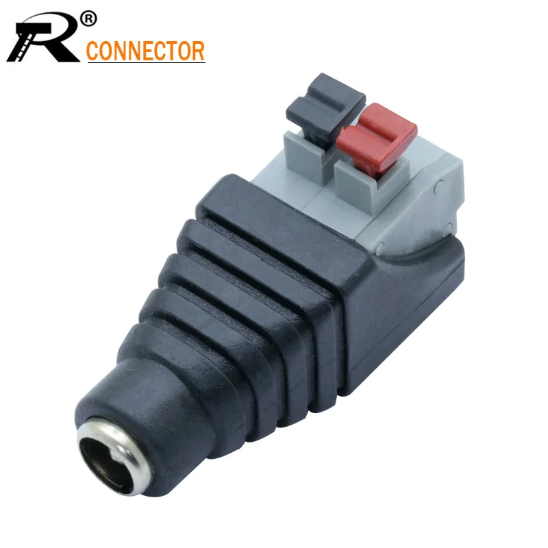 

3pcs DC Power Female 5.5X 2.5mm Connector Adapter Plug Cable Pressed connected for LED Strips 12V
