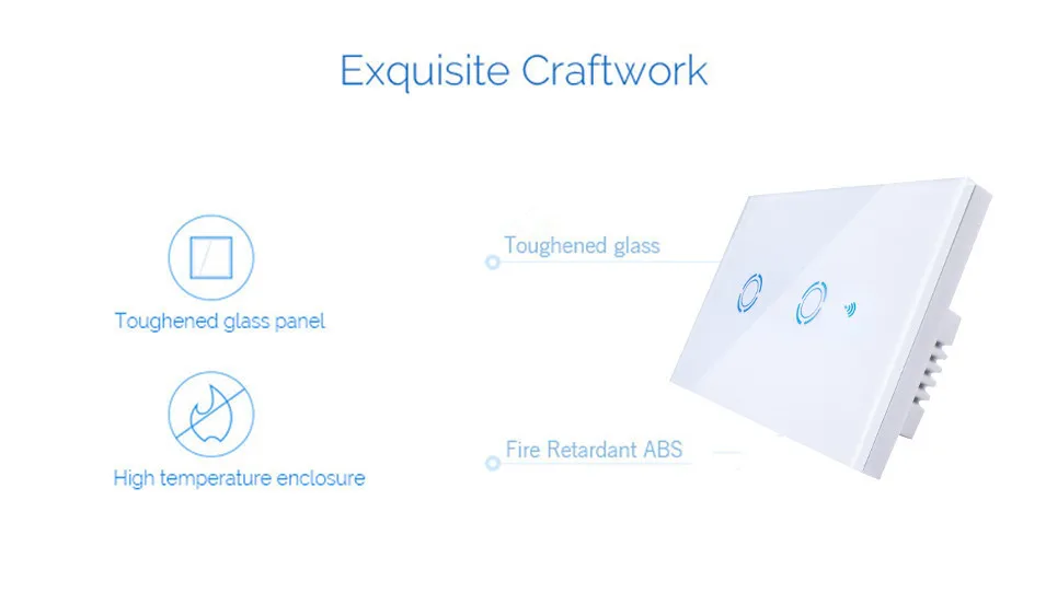 New Ewelink App US Type 2 gang wall light wifi switch, touch control panel, wifi remote control via smart phone, work with Alexa-8