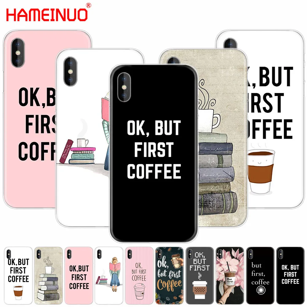 HAMEINUO Ok But First Coffee Book cell phone Cover case for iphone X 8 7 6 4 4s 5 5s SE 5c 6s plus | Мобильные телефоны и