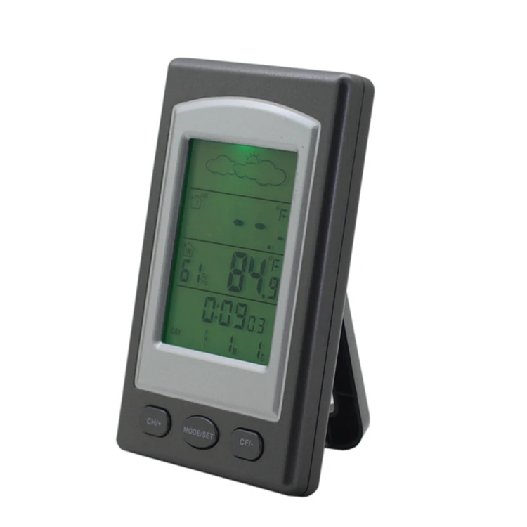 Беспроводная метеостанция, цифровой Умный домашний термометр, гигрометр, уличный будильник, 100 м, датчик температуры, зеленая подсветка