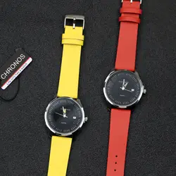 Для мужчин смотреть новый Бизнес Ман часы Для мужчин Дата кожаный ремешок спортивные часы кварцевые Военная Униформа наручные часы Relogio