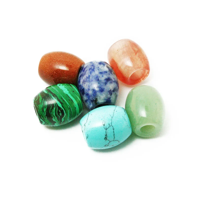 

Wholesale Approx 15x17mm Natural stone European Beads Chram Mixed Large Hole Beads fit European Bracelet BTB730