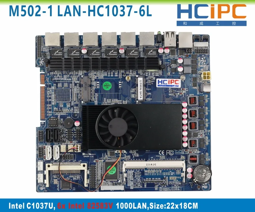 HCiPC M502 1 LAN HC1037 6L C1037U 6LAN Motherboard,Multi