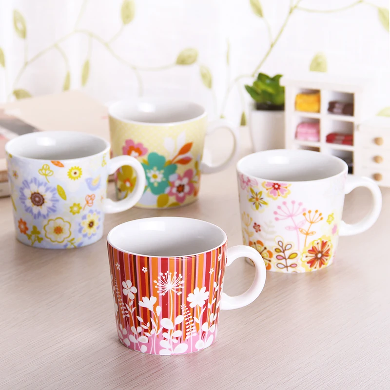 

Colorful Fashion Pattern Ceramics Creativity Simple Tea Milk Water Coffee Tea Mug Drinking Cup 250ML Caneca Rural Copo Gift Mugs