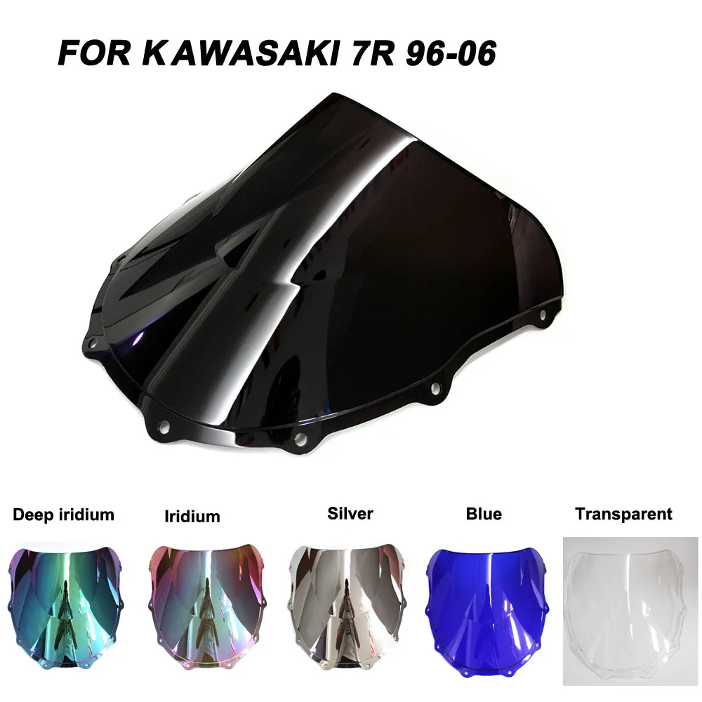 

ABS Windscreen For Kawasaki Ninja ZX7R ZX-7R 1996-2006 Double Bubble Motorcycle Windshield Iridium Wind Deflectors
