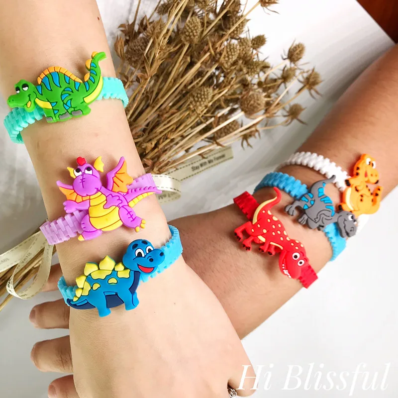 

6pcs Dinosaur Jungle Party Favors Personalized Gift Dinosaur Rubber Ring Wedding Gifts for Guests Birthday Party Decoration Kids