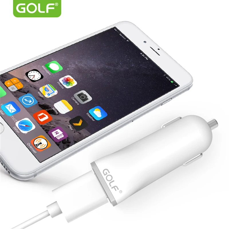 GOLF 2A 1A двойной USB выход универсальное автомобильное зарядное устройство для iPhone 5S 6 S 7 8 X samsung S6 S7 S8 S9 LG G3 G4 G5 G6 телефон USB Автомобильное зарядное устройство