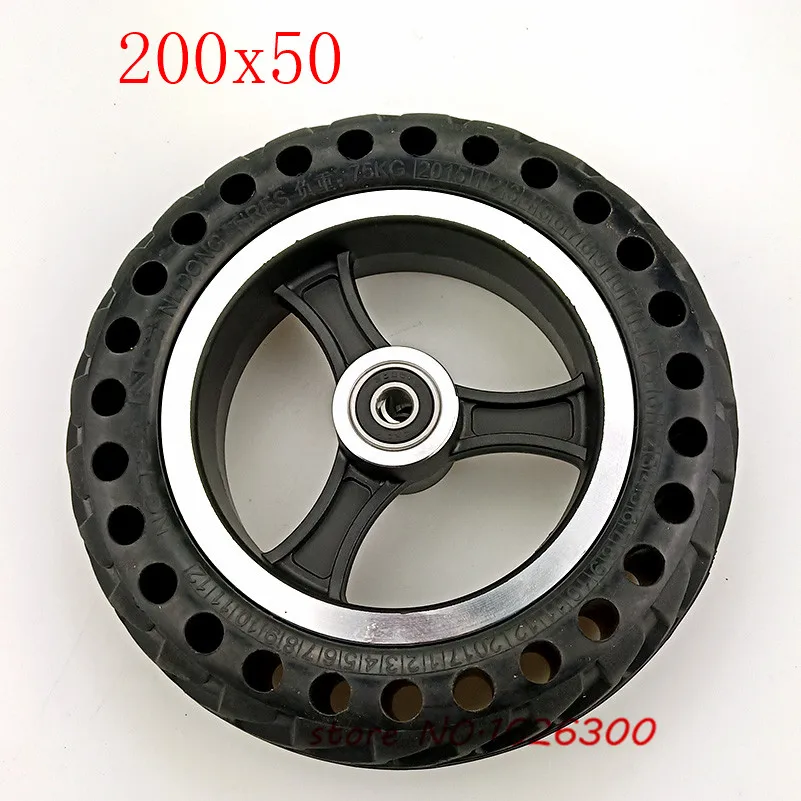 

200x50，8x2" solid Tire 8 inch Bee Hive Holes Solid Tire with alloy wheel hub fit Electic Scooter Motorcycle ATV Moped Parts